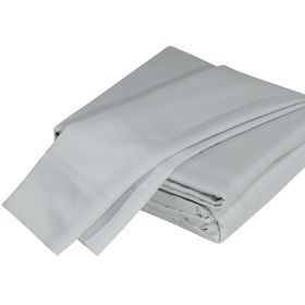 Luxuriously Soft 100% Viscose Derived from Bamboo 5-Piece Sheet Set , Oeko-TEX Certified, Split King - Light Gray