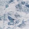 Lexi 5 x 7 Modern Area Rug, Abstract Art Design, Soft Fabric, Blue, Gray