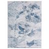 Lexi 5 x 7 Modern Area Rug, Abstract Art Design, Soft Fabric, Blue, Gray